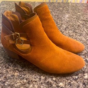 Suede Brown Buckle Booties